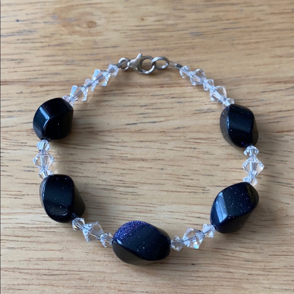 Blue Sandstone Beaded Bracelet